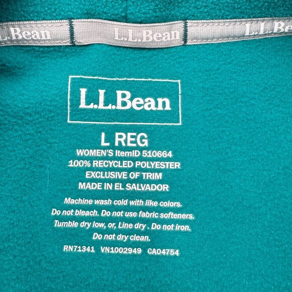 L.L. Bean Green Fleece Women's Mock Neck Pullover Size Large - Picture 8 of 9